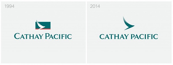 Cathay Pacific New and Old Logo.